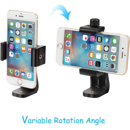 Adaptateur de trépied universel pour téléphone cellulaire, pince ajustable, convient à Samsung et à tous les téléphones, pivote à la verticale et à