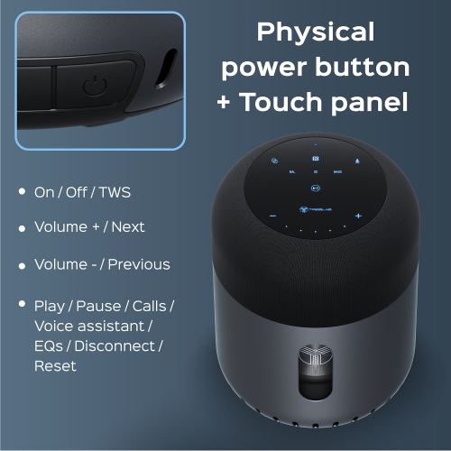 TREBLAB HD-360 Pro, High-Performance Wireless Speaker with 5 Dynamic Drivers, 8 Bass Radiators and Subwoofer, Powerful 360° Surround Sound, Metal