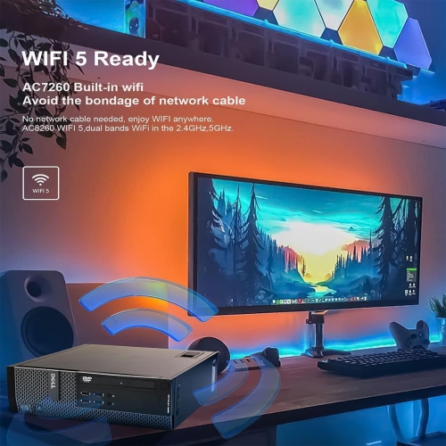 Refurbished - Dell Desktop PC 7020 SFF Mini Computer | Intel Core i5 | 16GB RAM | 256GB SSD | AC7260 Built-in WiFi 5 | Bluetooth Adapter | Windows 10