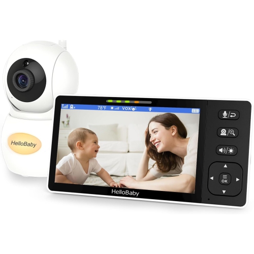 HelloBaby Video Baby Monitor No WiFi 1080P Baby Camera, 1000ft Long Range