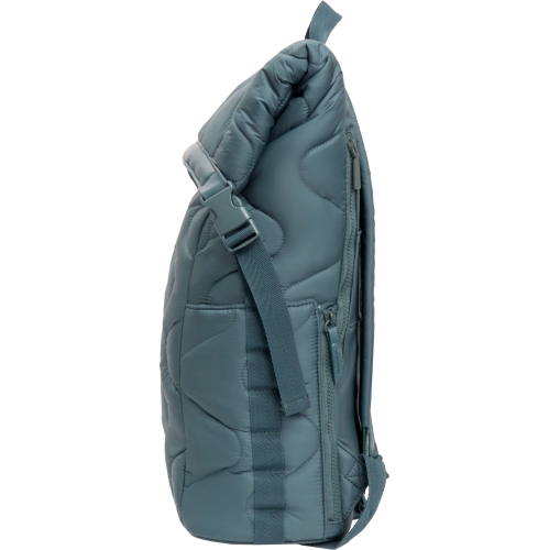 Joan & David 18 Inch Puffer Nylon Wave Quilted Workbook Foldover Backpack - Spruce