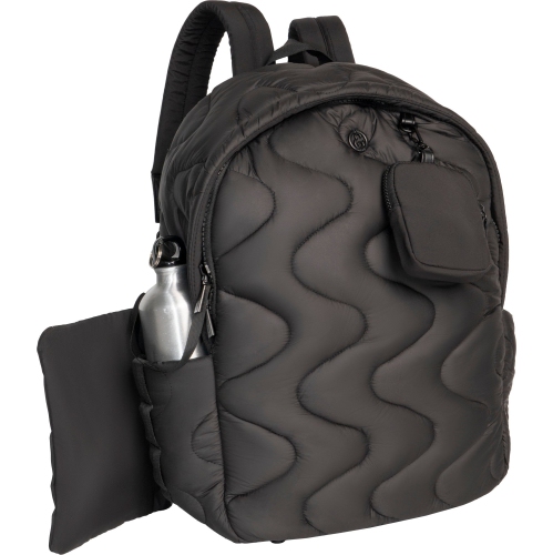 JOAN & DAVID  18 Inch Puffer Nylon Wave Quilted Workbook Backpack - In Black