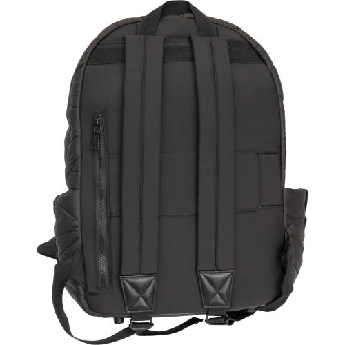 Joan & David 18 Inch Puffer Nylon Wave Quilted Workbook Backpack - Black