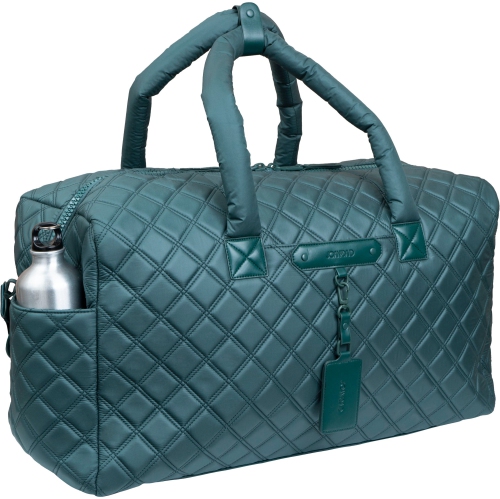Joan & David 22 Inch Diamond Quilted Puffer Nylon Duffle Bag - Spruce