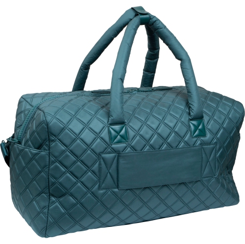 Joan & David 22 Inch Diamond Quilted Puffer Nylon Duffle Bag - Spruce