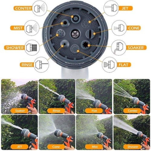axGear Garden Hose Sprayer Nozzle 8 Adjustable Watering Patterns for Home Lawn Watering