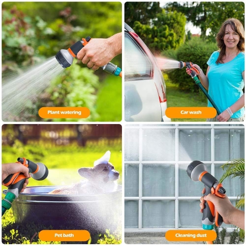 axGear Garden Hose Sprayer Nozzle 8 Adjustable Watering Patterns for Home Lawn Watering