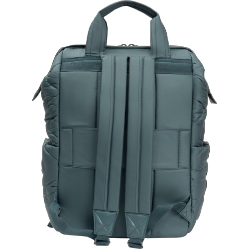Joan & David 18 Inch Puffer Nylon Wave Quilted Workbook Backpack - Spruce