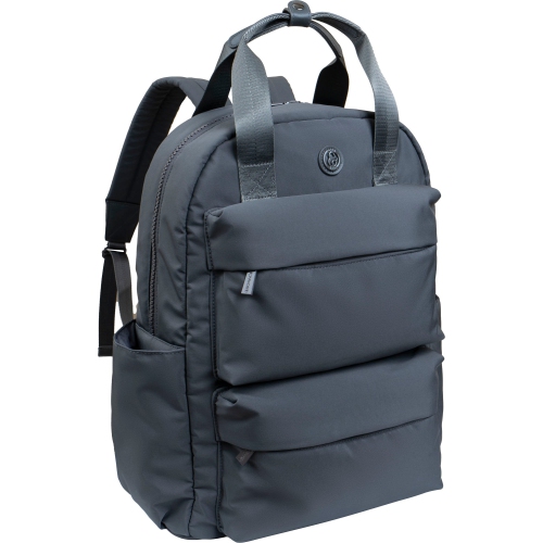 Joan & David 18 Inch Sport Lurex Puffer Nylon Workbbok Backpack - Charcoal
