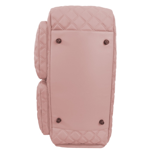 Joan & David 22 Inch Diamond Quilted Nylon Travel Duffle Bag - Blush