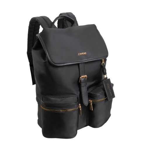 JOAN & DAVID  17 Inch Twill Nylon Workbook Backpack - In Black