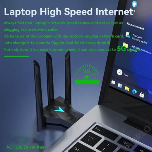 axGear USB 3.0 Wireless WiFi Network Adapter Dual Band 1300Mbps 2.4G 5GHz Receiver