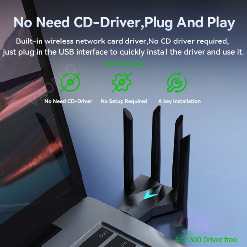 axGear USB 3.0 Wireless WiFi Network Adapter Dual Band 1300Mbps 2.4G 5GHz Receiver