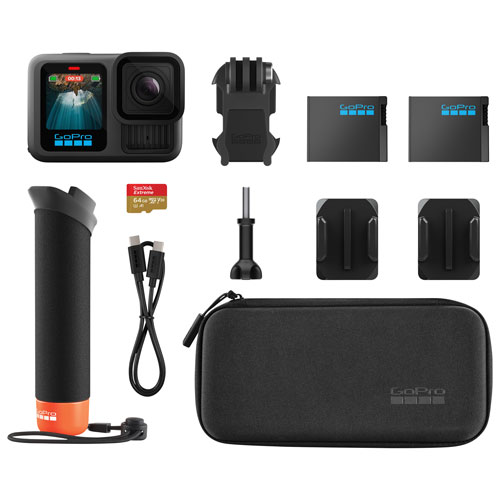 Ensemble avec caméra d'action 5.3K étanche pour sports et casque GoPro HERO13 Black