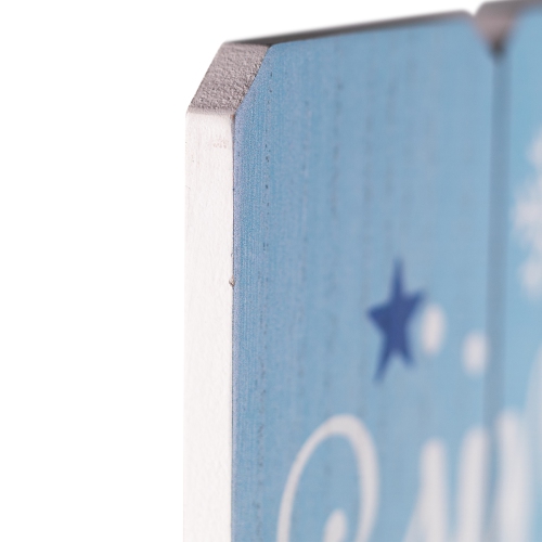 Jingle All The Way Wooden Christmas Wall Sign - 23.5" - Blue and White