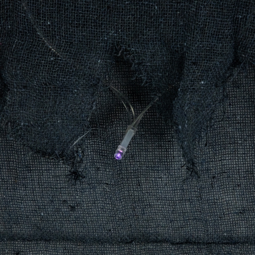 Lighted Raggedy Halloween Valance - 5.75' - Purple LED Lights