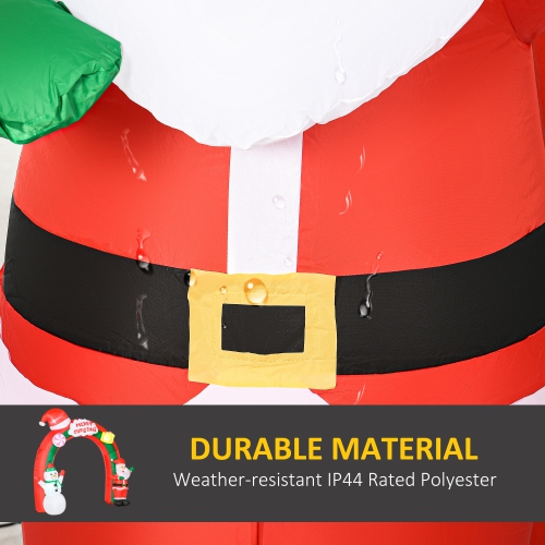 HOMCOM 9ft Giant Christmas Inflatables Archway with Santa Claus and Snowman, Blow-Up LED Yard Christmas Decor, Waterproof