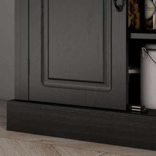 HOMCOM 71" Tall Kitchen Pantry Cabinet, Freestanding Kitchen Buffet Cabinet with Doors and Shelves, Distressed Black