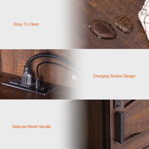 FITUEYES – Étagère flottante pour téléviseur jusqu’à 85 po, meuble de divertissement flottant en bois avec porte de grange coulissante pour salon,