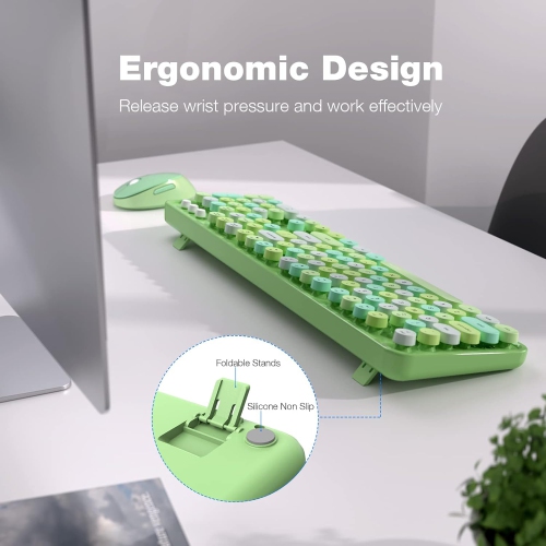 Ensemble clavier et souris sans fil, clavier type-graveur 2,4&nbsp;GHz 104 pleine grandeur, souris optique pour portable, ordinateur de bureau,