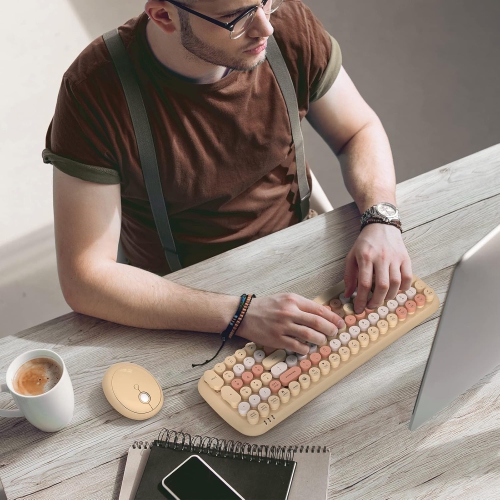 Ensemble clavier et souris sans fil, clavier type-graveur 2,4&nbsp;GHz 104 pleine grandeur, souris optique pour ordinateur portatif, ordinateur de