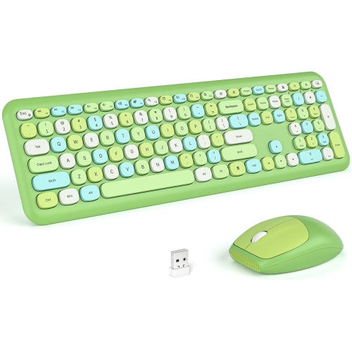 VECELOLIBILIS  Wireless Keyboard And Mouse Combo, Full-Sized 2.4 Ghz 104 Keys Typewriter Keyboard, Optical Mouse for Laptop, Desktop, Windows, Computer