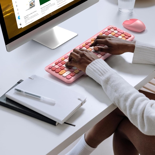 Ensemble clavier et souris sans fil, clavier de type graveur 2,4&nbsp;GHz 104 pleine grandeur, souris optique pour ordinateur portatif, ordinateur de