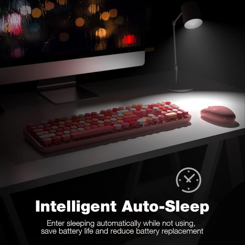 Ensemble clavier et souris sans fil, clavier type-graveur 2,4&nbsp;GHz 104 pleine grandeur, souris optique pour portable, ordinateur de bureau,