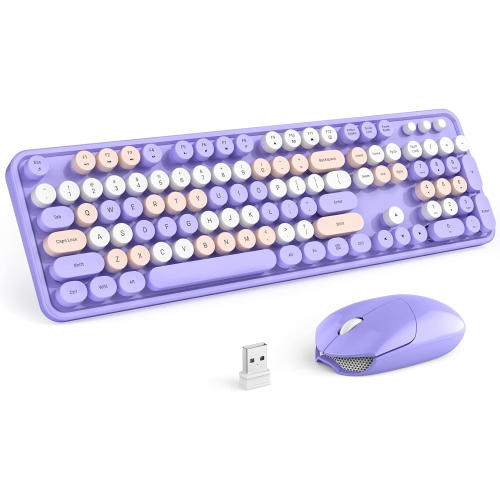 VECELOLIBILIS  Wireless Keyboard And Mouse Combo, Full-Sized 2.4 Ghz 104 Keys Typewriter Keyboard, Optical Mouse for Laptop, Desktop, Windows, Computer