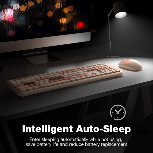 Ensemble clavier et souris sans fil, clavier de type graveur 2,4&nbsp;GHz 104 pleine grandeur, souris optique pour ordinateur portatif, ordinateur de