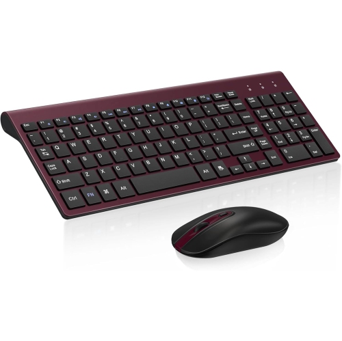 VECELOLIBILIS  Wireless Keyboard Mouse Combo, Compact Full Size Wireless Keyboard And Mouse 2.12G Ultra-Thin for Computer, Desktop, Windows, PC, Wine