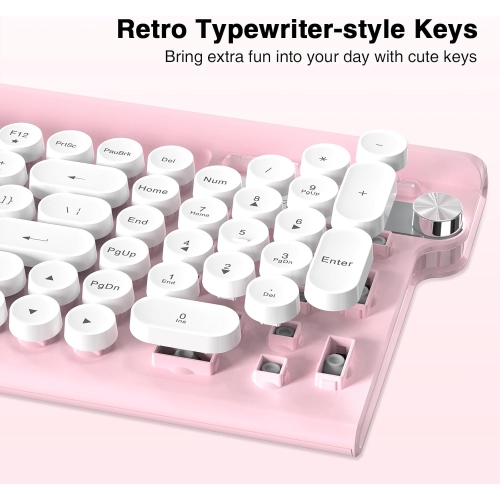 Ensemble clavier et souris sans fil, clavier type-graveur 2,4G 102 touches souris silencieuse sans fil, compatible avec Windows, portable, PC, sans