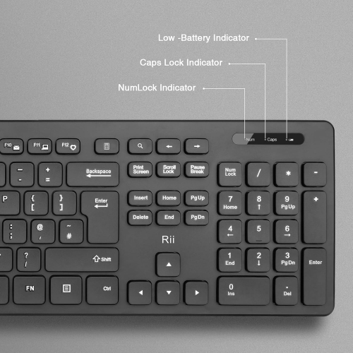 Wireless Keyboard and Mouse Combo,Quiet-Typing Keyboard and Mouse Set,Wireless Keyboard Mouse for Office,School