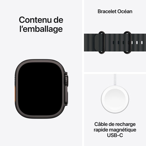 TELUS Apple Watch Ultra 2 49mm Black Titanium Case with Black Ocean Band - Monthly Financing