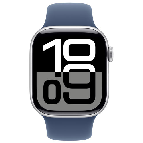 TELUS Apple Watch Series 10 42mm Silver Aluminum Case w/Denim Sport Band -M/L- Monthly Financing
