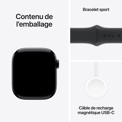 TELUS Apple Watch Series 10 42mm Jet Black Aluminum Case w/Black Sport Band -S/M- Monthly Financing