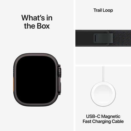 Rogers Apple Watch Ultra 2 49mm Black Titanium Case with Black Trail Loop - M/L - Monthly Financing