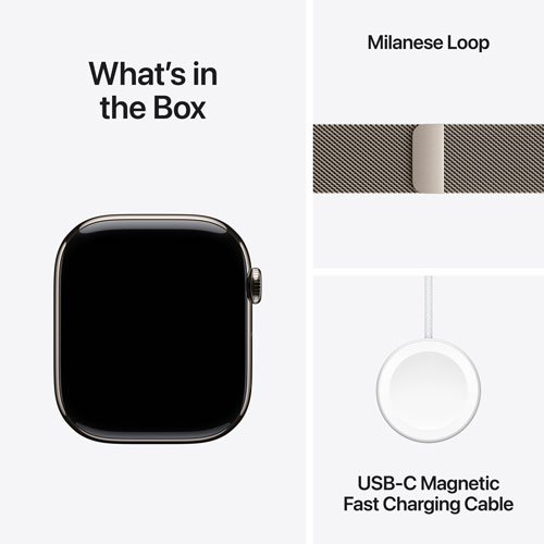 Rogers Apple Watch Series 10 46mm Natural Titanium Case with Natural Milanese Loop - S/M - Monthly Financing