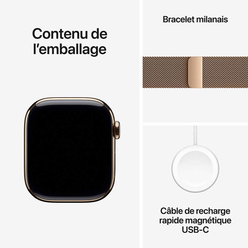 Rogers Apple Watch Series 10 42mm Gold Titanium Case with Gold Milanese Loop - M/L - Monthly Financing