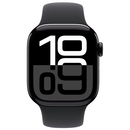 Rogers Apple Watch Series 10 42mm Jet Black Aluminum Case with Black Sport Band - M/L - Monthly Financing