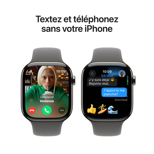 Apple Watch Series 10 avec boîtier de 46 mm en titane naturel et bracelet gris pierre par Rogers - M/G - Financement mensuel