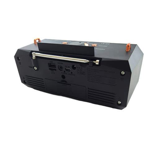 Bluetooth FM Radio with Phone Mount, USB/TF Music Player, and 1200mAh Battery for Portable Entertainment