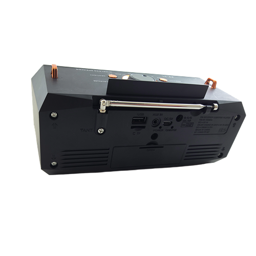 Bluetooth FM Radio with Phone Mount, USB/TF Music Player, and 1200mAh Battery for Portable Entertainment