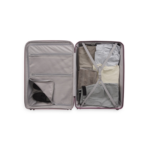 Grosse valise de cabine rigide Bridgetown de Bugatti avec verrou approuvé par la TSA - Violet