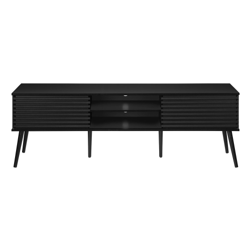 Monarch Specialties I 2783 - Tv Stand, 72 Inch, Media Entertainment Center, Storage Cabinet, Console, Storage Shelves, Bedroom, Living Room, Black