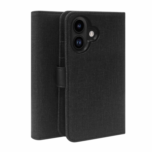 Blu Element – Étui folio 2-en-1 pour iPhone 16, noir