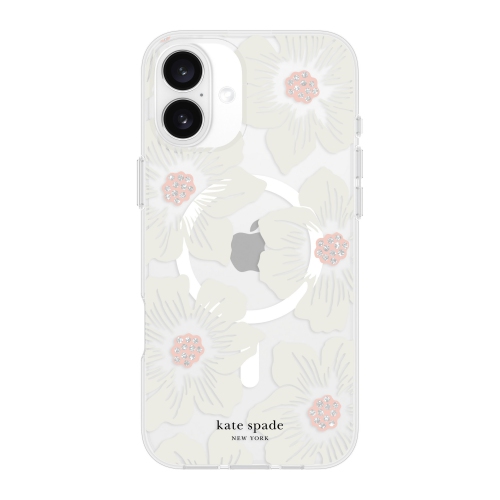 Étui rigide ajusté de Kate Spade iPhone 16 plus - translucide-rose