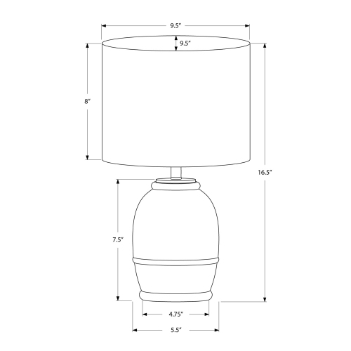 Monarch Specialties I 9765 - Lighting, 16"H, Cream Resin, Beige Shade, Contemporary