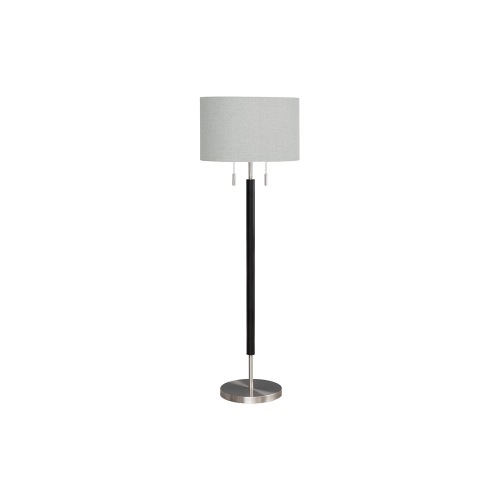 Monarch Specialties I 9748 - Lighting, 60"H, Nickel Metal, Grey Shade, Contemporary