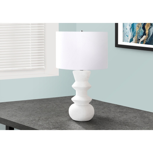 MONARCH SPECIALTIES  I 9762 - Lighting, 26"h, Cream Ceramic / Cream Shade, Contemporary In Ivory